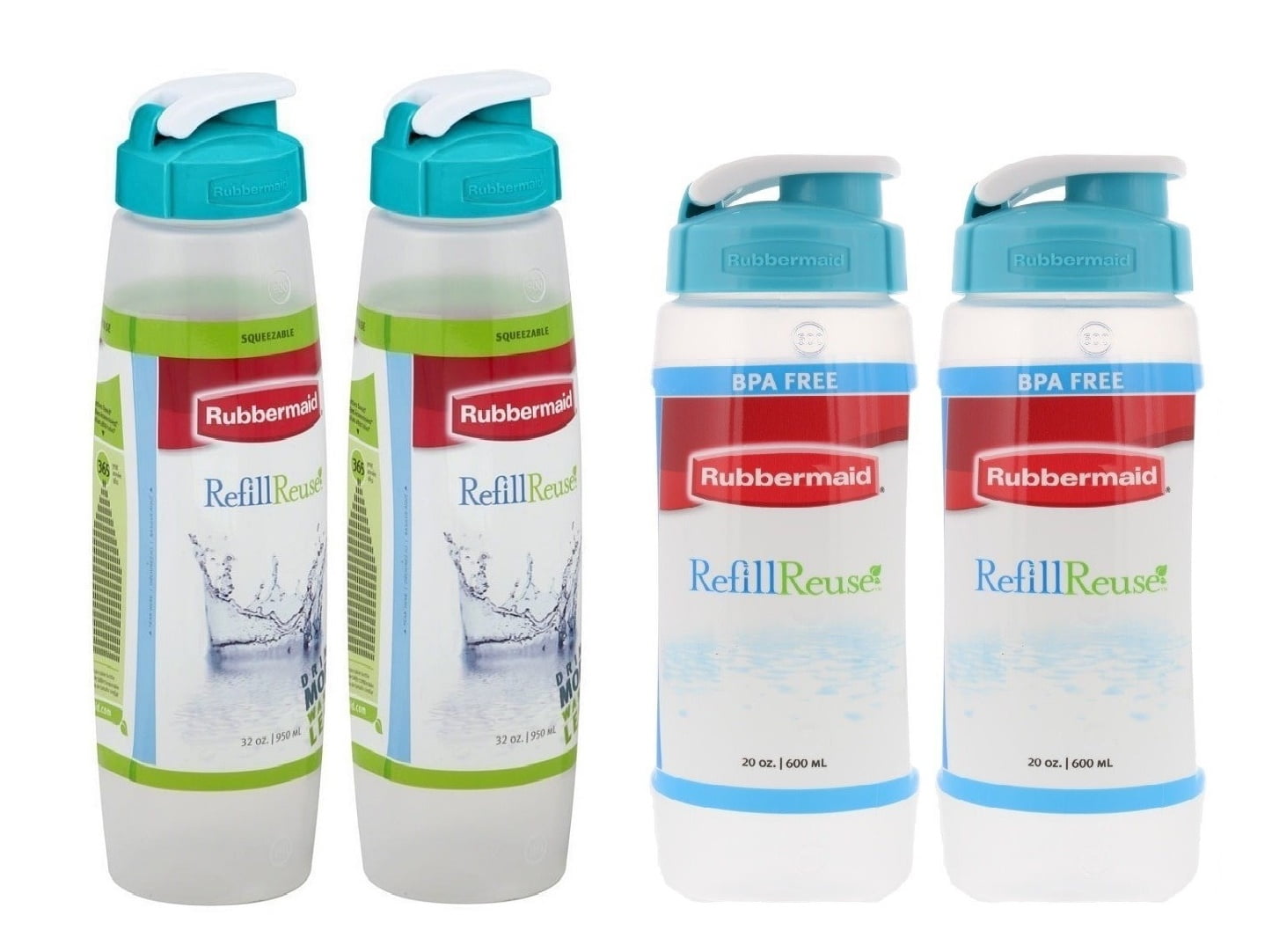 Rubbermaid Refill Reuse Chug Water Bottles - 2 pk - Lawn Green/Marina Blue,  20 oz - Fry's Food Stores