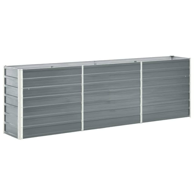 vidaXL Jardinière Surélevée de Jardin en Acier Galvanisé 240x40x77 cm Gris