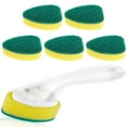 thumbnail image 1 of Dishwand Refills Handle with 7 Replacement Sponge Heads Heavy Duty Dishwand with Non Scratch Refills Durable Dish Sponge Reusable Scrub Sponge Soft Dishwashing Scrub for Kitchen Bathroom, 1 of 11