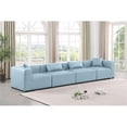 thumbnail image 2 of Meridian Furniture Cube Light Blue Vegan Leather 4-Pc. Modular Sofa, 2 of 10