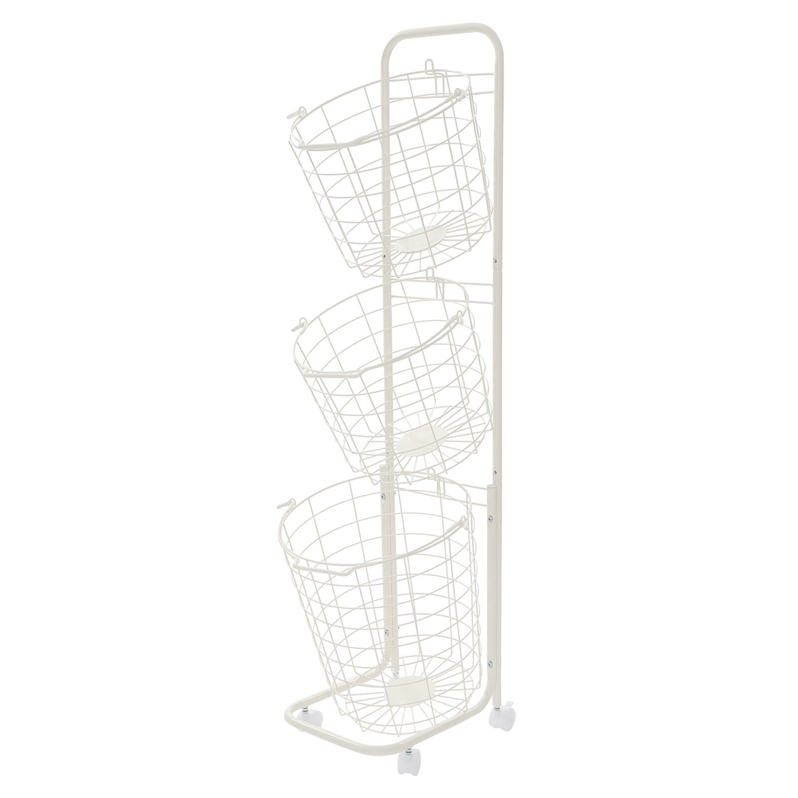 3-Tier Universal Wheels Laundry Hamper Cart Clothes with 3 Removable Basket