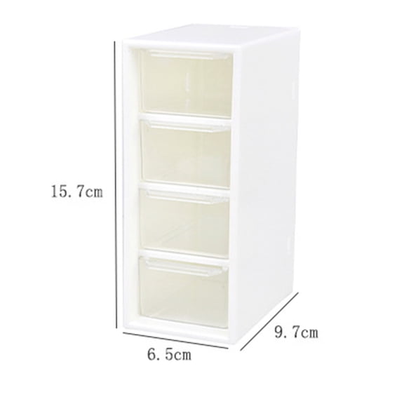 4-Drawer Clear Plastic Desktop Storage Organizer Stackable Mini Drawer Box for Makeup Jewelry Accessories
