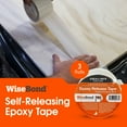 thumbnail image 2 of WiseBond 3-Pack Extra Wide Self-Releasing Epoxy Tape for Resin for Molds, River Tables, Heat Resistant, Medium Tack Resin Tape, 2.83 in x 164 ft Each, 2 of 6