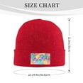 thumbnail image 3 of LNWH Knitted Acrylic Hat, Abstract Hearts Pattern Winter Beanie Hat for Cold Weather, Red, 3 of 4