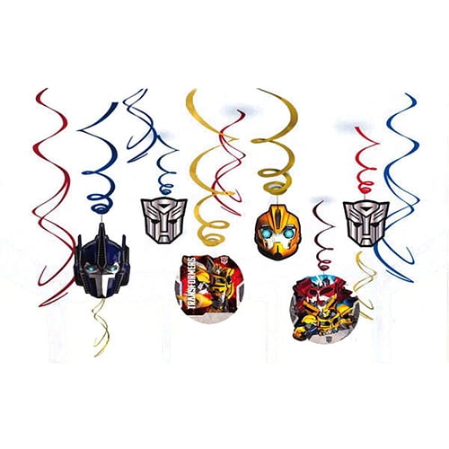 Transformers Autobot Hanging Swirl Decorations Boys Birthday Party Supplies 12ct 