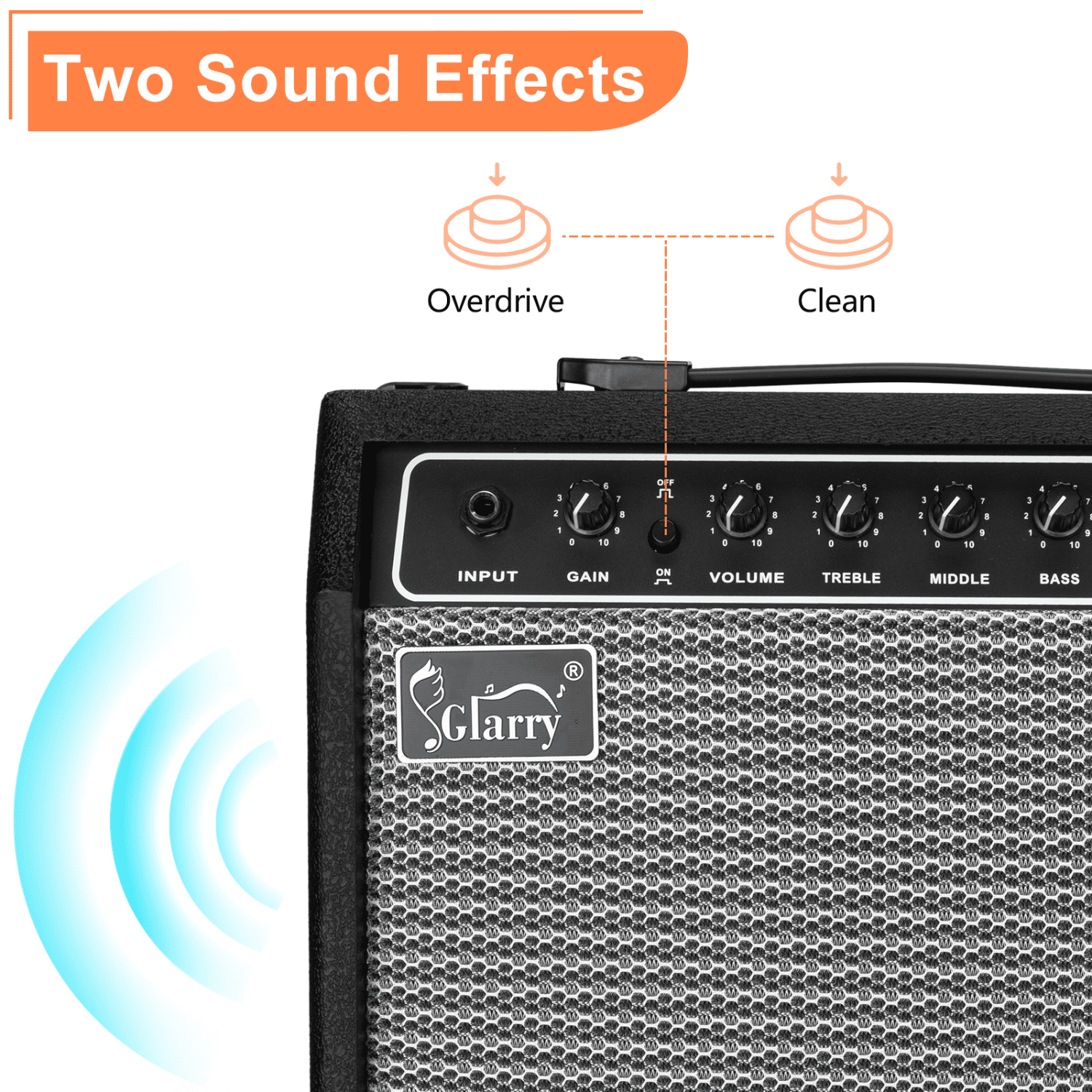 Hassch Guitar Amp, 40 Watts, Amplifier Speaker Accessories with Bass, Volume, Treble and Middle Controls, Black