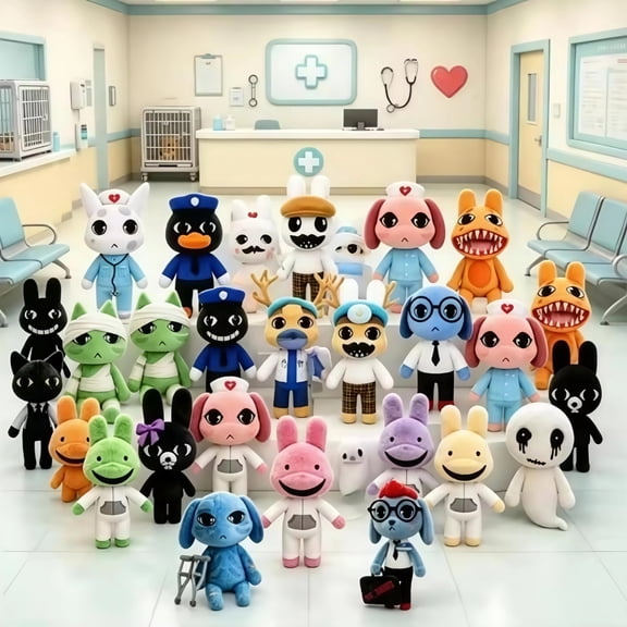 Animal Hospital Plush Toys - Creepy Cute Game Character Stuffed Animal Plushie Soft Doctor Nurse Doll Fans Collection Halloween Birthday Gifts Adults 1 PC