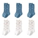 thumbnail image 1 of Laklulu 6 pares de calcetines de tubo medio para bebé de otoño, calcetines pequeños con parte superior suelta y estampado floral para niños, 1 of 5