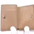 thumbnail image 4 of Pre-Owned BALENCIAGA Paper Mini Wallet 391446 Beige Leather Women's Trifold, 4 of 7