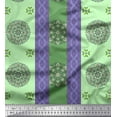 thumbnail image 2 of Soimoi Rayon Crepe Fabric Stripe & Mandala Decorative Print Sewing Fabric Yard 46 Inch Wide, 2 of 3