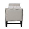 thumbnail image 5 of Mathias Cream White Linen Storage Bench - Button Tufted, Silver Nailhead Trim, Multi Position, 5 of 8