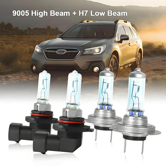 BSBSDJB For Subaru Outback 2010-2014 Halogen Headlight Bulbs High-Low Beam 9005 H7