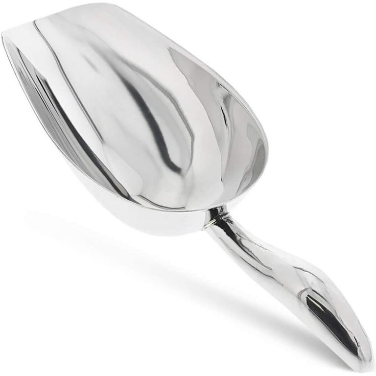 6 Ounce Ice Scoop Set of 2, Vesteel Small Stainless Steel Scoops for Ice Metal