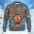 thumbnail image 5 of Unisex Christmas Sweater for Men Women Xmas Holiday Party Funny Print Knit Pullover,Grey,S, 5 of 5