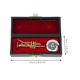 thumbnail image 4 of KAKOWELY Exquisite Trumpet Model Copper Trumpet Statue Miniature Trumpet Model Metal Trumpet Decor Photography Prop Mini Classical Musical Instrument,3.54X"X1.97"X1.57", 4 of 5