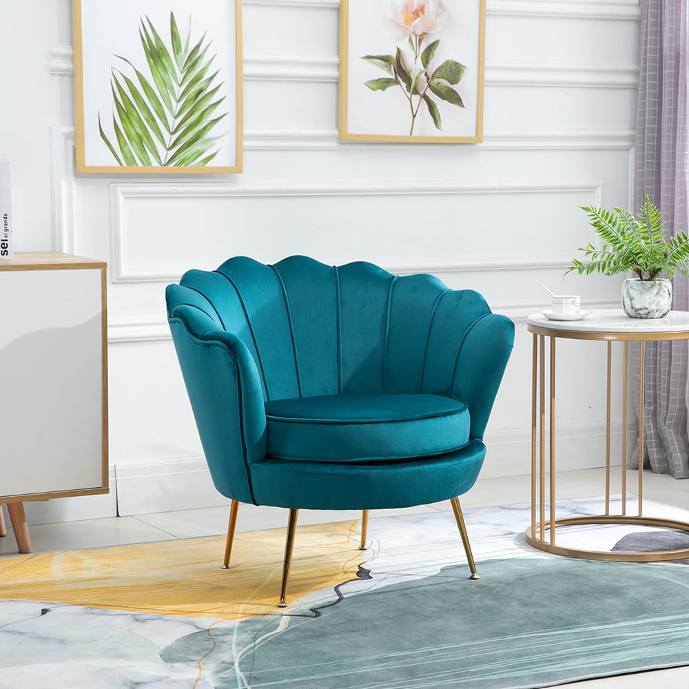 Modern Upholstery Velvet Accent Chair, Elegant Fabric Accent Leisure