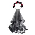 thumbnail image 3 of de Halloween, diadema de flores con velo, accesorio de vestido elegante, corona de flores de encaje, velo del Día de para perfecl velo de novia de halloween, 3 of 7