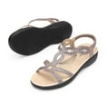 thumbnail image 3 of DREAM PAIRS Women's Comfort Dressy Rhinestone Summer Beach Sandals Slip-on Flat Walking Orthopedic Sandals with Elastica Back Strap, 3 of 6