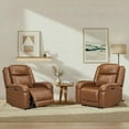 thumbnail image 4 of Spruce & Spring Genuine Leather Wall Hugger Power Recliner with Dual Motors, Saddle-Medium, 4 of 18