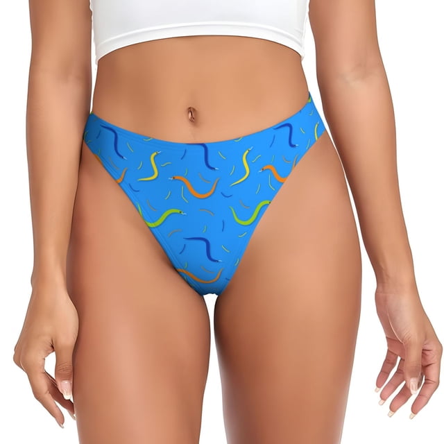 Fotbe Colorful Snake Tanga Sin Costuras para Mujer con Estampado – Panties Invisibles, Transpirables y Cómodos para Uso Diario-3X-Large