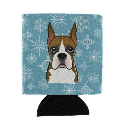 

Carolines Treasures BB1657CC Snowflake Boxer Can or Bottle Hugger Can Hugger multicolor