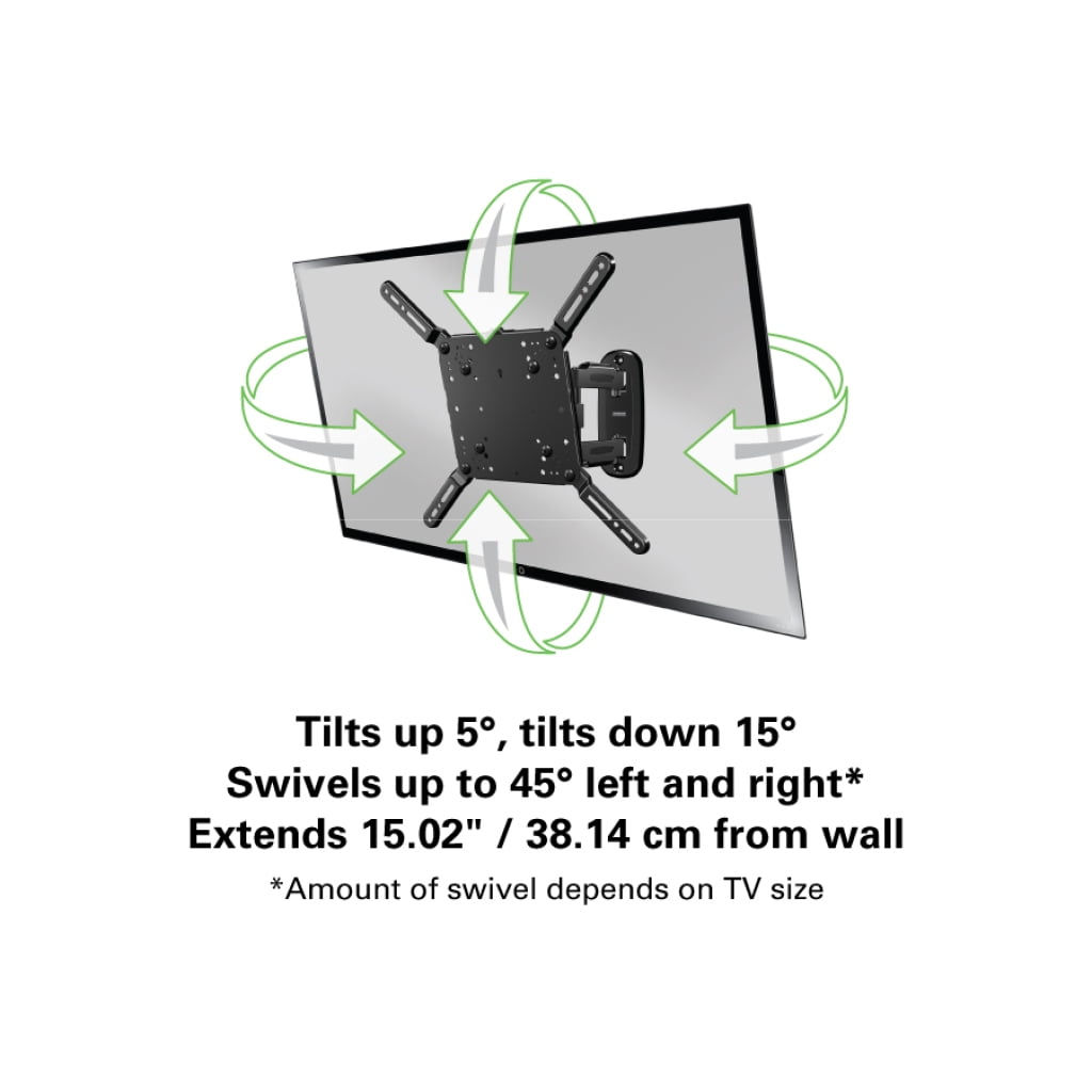 Restored SANUS Decora Full-Motion Wall Mount for TVs 32"-55" Black, Up to 50 lbs. DMF215-B1 (Refurbished)