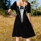 thumbnail image 5 of Vestido de manga corta rosa con especias de calabaza, vestidos de fiesta 2025, vestidos de verano para mujer 2025., 5 of 7
