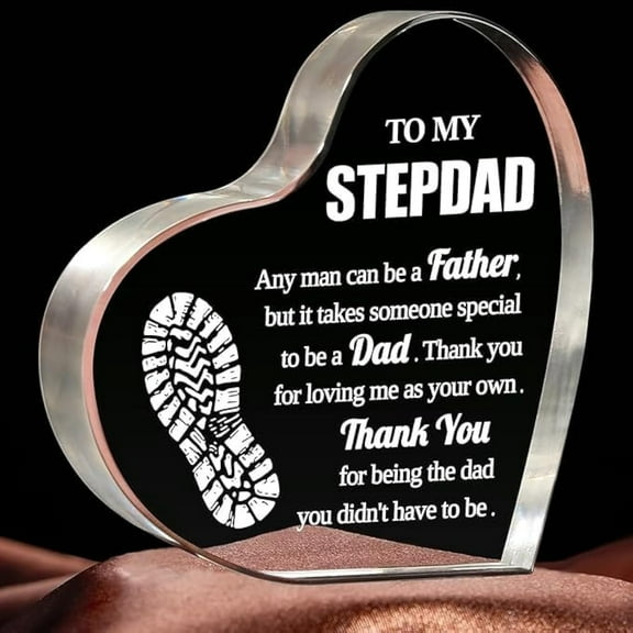 Acrylic Keepsake Gifts for Stepdad: From Daughter/Son, Great for Christmas, Father's Day, Graduation, etc.