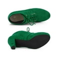 thumbnail image 4 of BLISSFUL STEP St. Patrick's Day Women's Ankle Boots Lace Up Platform Chunky Heel Emerald Green 8, 4 of 7