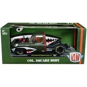 1973 Chevrolet Cheyenne Super 10 Bedless Truck #73 Matt Dark Green w/Graphics 1/24 Diecast Model Car by M2 Machines