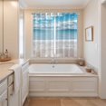 thumbnail image 3 of Ocean Beach Kitchen Curtains 63 Inch Length, Natural Blue Sea Waves Sky Cloudy Scenery Grommet Top Bedroom Living Room Curtains, Light Filtering Cafe Curtain Drapes 2 Panels Set 84''x63'', 3 of 9