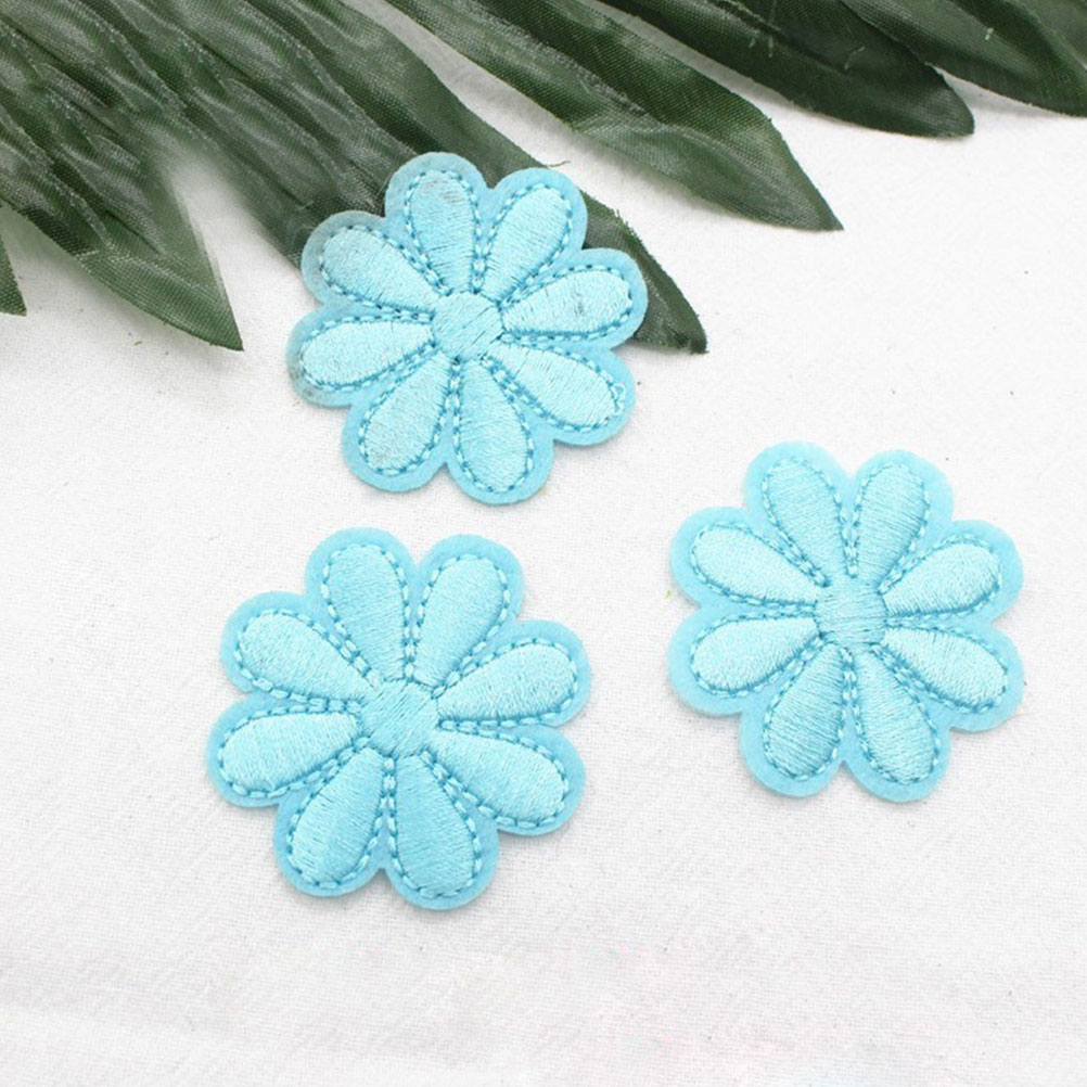100pcs Assorted Flower Embroidered Sewing Patch Applique Clothes Dress Plant Sewing Flowers Applique DIY Accessory (Random Color) - image 5 of 8