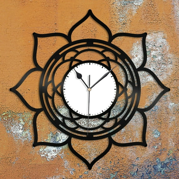 Seed of Life Lotus Vinyl Wall Clock Unique Gift for Friends Room Decoration Vintage Design Office Bar Room Home Decor