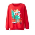 thumbnail image 2 of Wangsaura Women Christmas Pullover, Round Neck Print Party Spring Tops, 2 of 9