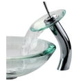 thumbnail image 5 of KRAUS 34 mm Thick Glass Vessel Sink in Clear with Waterfall Faucet in Chrome, 5 of 7