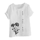 thumbnail image 4 of Vestidos Casuales Para Mujer, Blusas De Mujer De Moda Blusa informal de lino con botones y manga corta estampada para mujer, 4 of 4