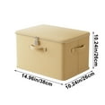 thumbnail image 3 of Fabric Storage Box with Locking Zipper | Large Capacity Foldable Closet Organizer for Quilts Clothes & Blankets | 45x30x30cm Beige Collapsible Container, 3 of 6