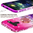thumbnail image 5 of SOGA Cover Compatible for LG V50 Case, LG V50 ThinQ Case, Liquid Floating Quicksand Case with Diamond Metal Ring for Magnetic Car Mount - Purple on Pink, 5 of 5