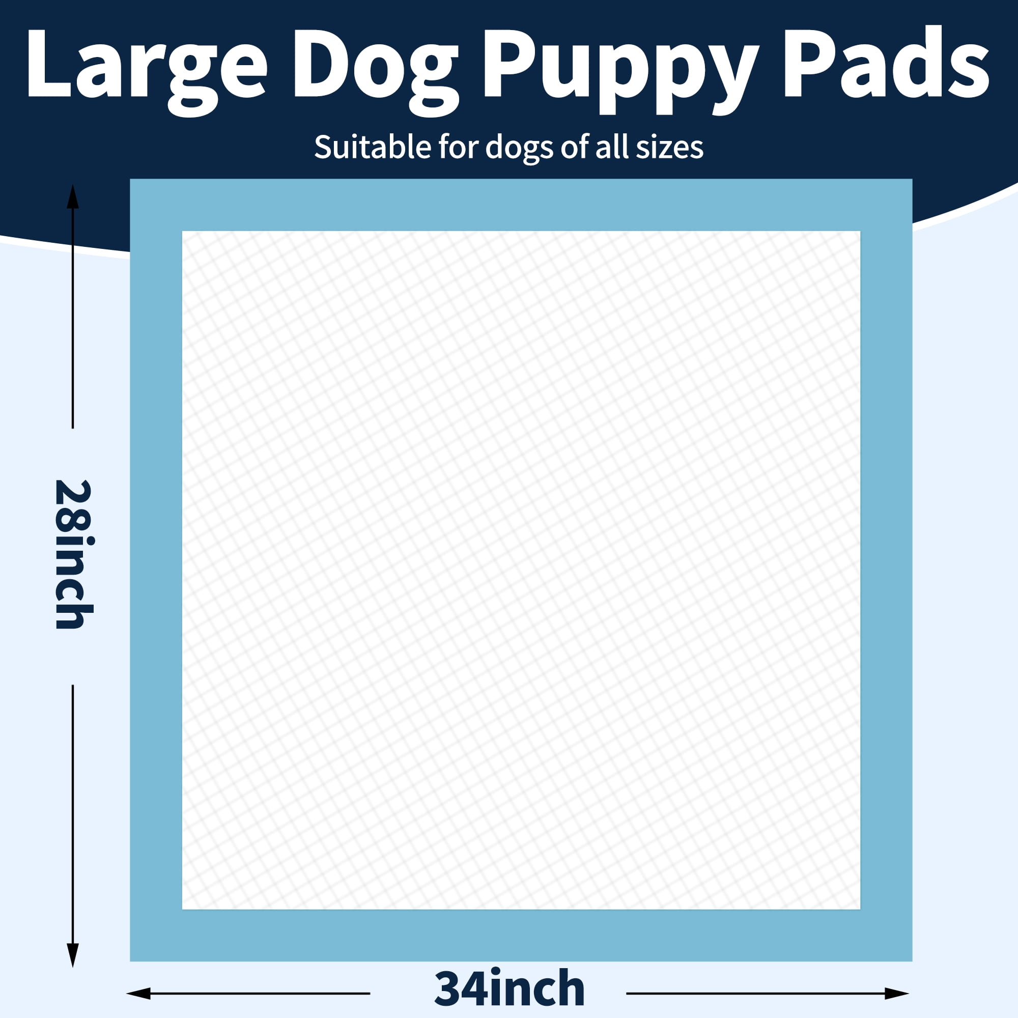 Dog Puppy Pads, 34" x 28" ,100PC,XL,SAP Super Absorbent Polymer,Pee Pads for Dogs Potty Training with Leak-Proof Quick-Dry Design
