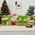 thumbnail image 4 of Christmas Throw Pillows Covers 18x18 Set of 4 Green Elf Pillow Covers Christmas Decorations for Home Sofa Couch Bed, 4 of 5