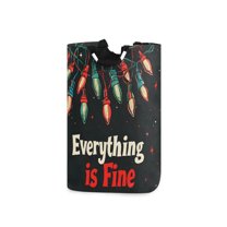 Yayeee Freestanding Laundry Hamper with Handle Collapsible Large Storage Basket for Clothes, Black Christmas Light