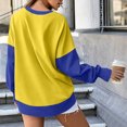 thumbnail image 4 of Women Color Block Pullover V Notch Crew Neck Sweatshirt Raglan Long Sleeve Sweatshirts Contrast Side Pocket 2XL, 4 of 6