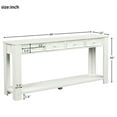 thumbnail image 3 of Console Table, Entryway Table with Storage Drawers and Bottom Shelf, Classic Accent Sofa Table, Console Tables with Solid Wood Frame and Legs for Entryway Bed Room Living Room Apartment, White, 3 of 9