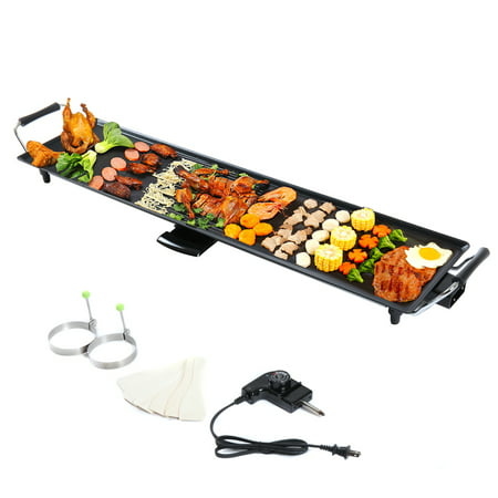 Electric Teppanyaki Table Top Grill Griddle Barbecue Plate Nonstick New Camping (Best Electric Griddle For Camping)
