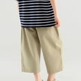 thumbnail image 6 of Boys 100% Cotton Cargo Capri Pants 5-14 Years with Muti Pockets Wide Leg Loose Elastic Waist Drawstring Shorts Sweatpants Khaki, 6 of 9