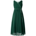 thumbnail image 2 of Alvivi Kids Girls Chiffon V Neck Party Dress Wedding Maxi Formal Ball Gown 4-14, 2 of 5