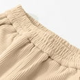thumbnail image 3 of IVEYRTF Girls Solid Color Corduroy Straight Leg Casual Pants Loose Casual Wide Leg Pants Elastic Waist Length(Beige,9-10 Years), 3 of 5