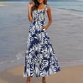 thumbnail image 2 of Taqqpue Women's Summer Dresses Sleeveless Boho Floral Maxi Dress Square Neck Smocked Tiered A Line Dresses Causal Floral Holiday Dress Summer Long Beach Sundress, 2 of 8