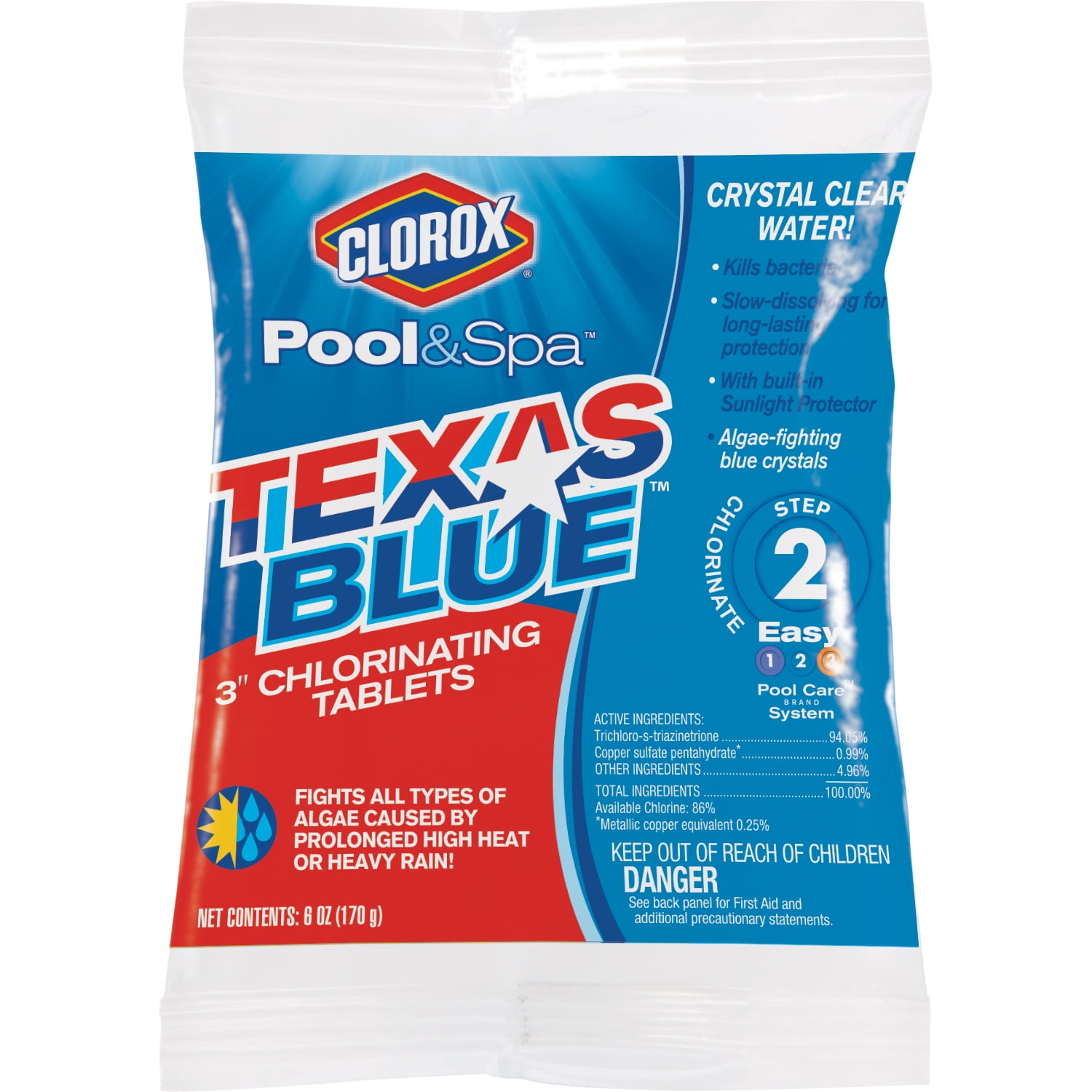 Clorox Pool&Spa Texas Blue 3" Chlorinating Tablets, 6 oz