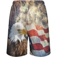 thumbnail image 2 of Bald Eagle American Flag Firework 4Th Of July USA Mens Pajama Pants Shorts Sleepwear Lounge Men's Pajama Bottoms Gift for Family, 2 of 7